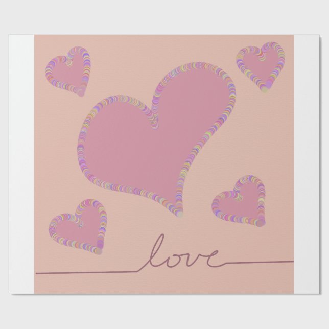 Herzbonbons  geschenkpapier (Flach)