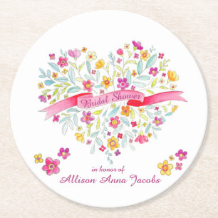 Herzbukett Blume Brautparty Untersetzer