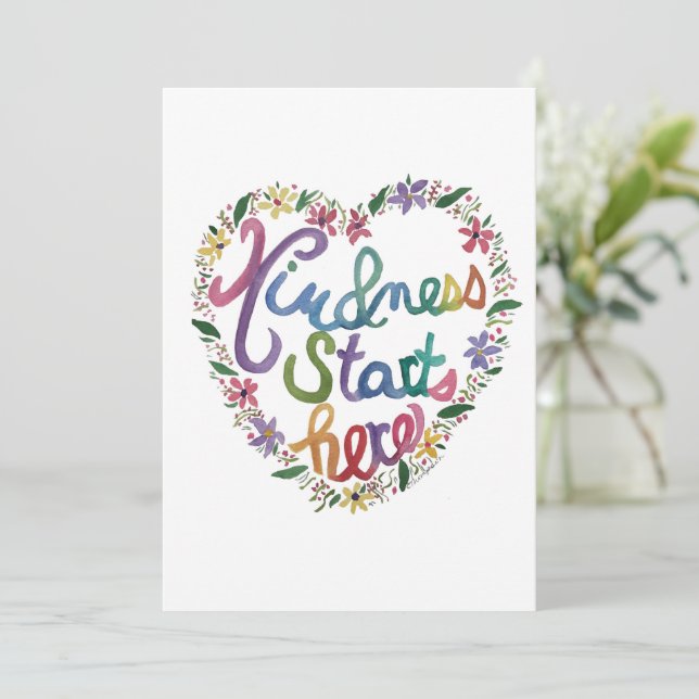 Herzchen Dankeskarte (Stehend Vorderseite)