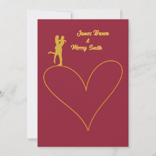 Herzchen in Liebe Glamour Goldene Hochzeit Einladung