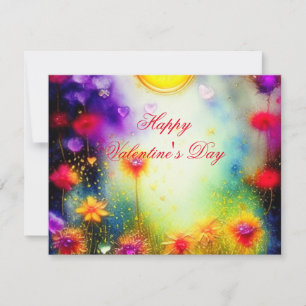 Herzchen und Blume valentine Feiertagskarte