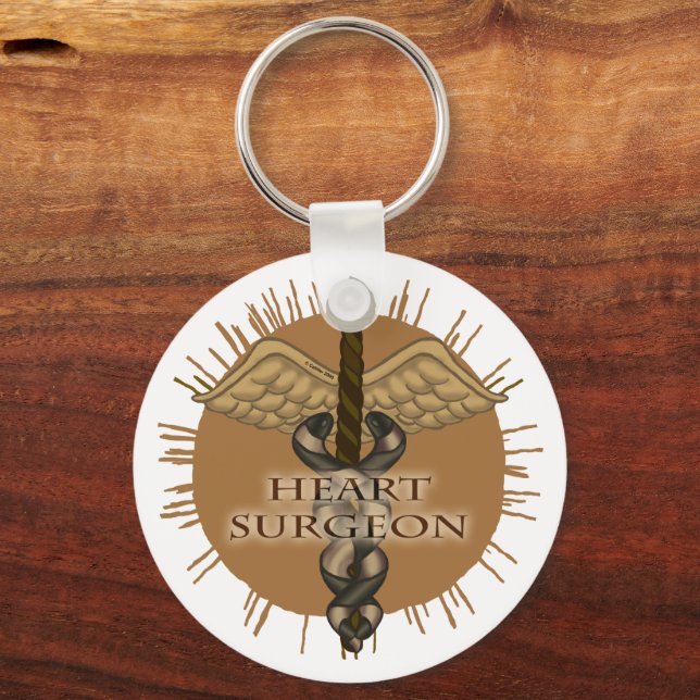 Herzchirurg Caduceus Schlüsselanhänger (Vorderseite)