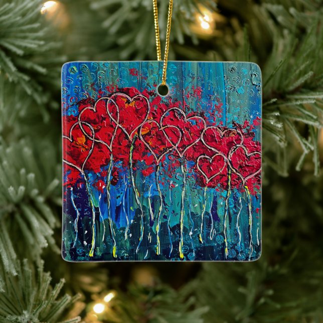 Herzdekoration Keramikornament (Baum)