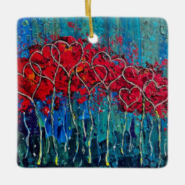 Herzdekoration Keramikornament