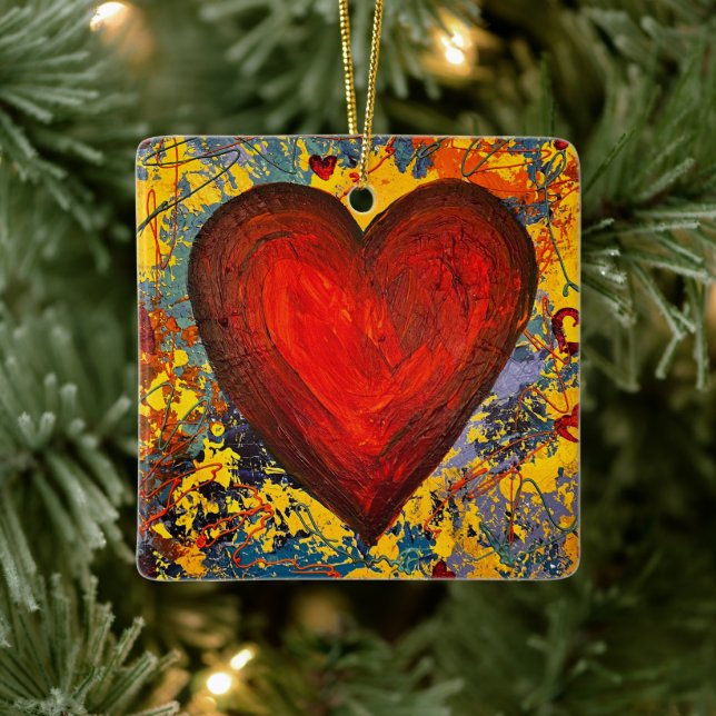 Herzdekoration Keramikornament (Baum)