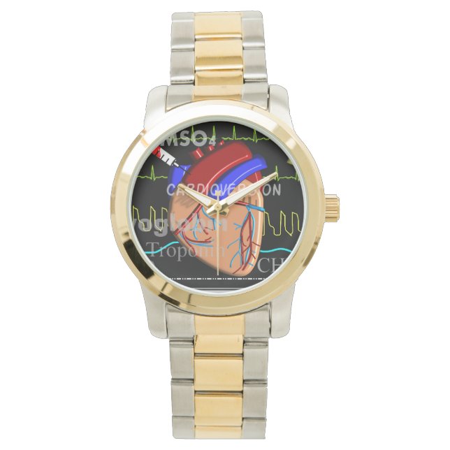 Herzdesign in der Kardiologie Armbanduhr (Vorderseite)