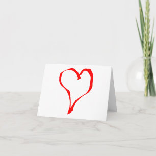 Herzdesign in Rot und Weiß Liebe. Karte