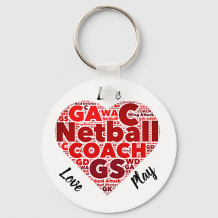 Herzdesign Inspiration Netball Coach Schlüsselanhänger