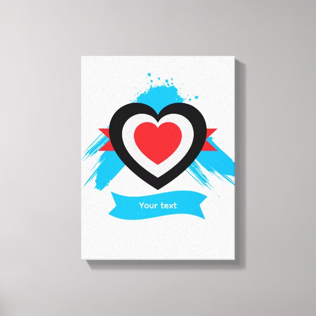 Herzdesign mit anpassbarem Text Leinwanddruck (Vorderseite)