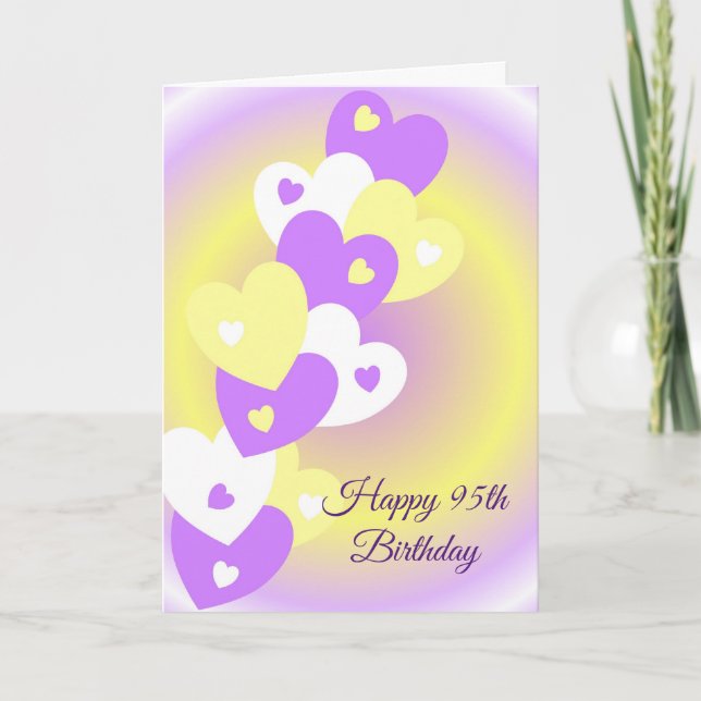 Herzdesign Personalisiert 95. Geburtstag Karte (Vorderseite)