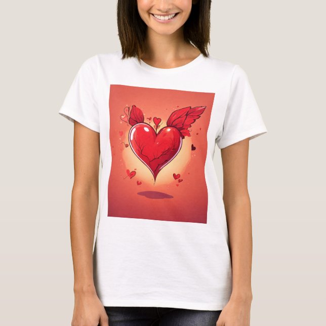 "Herzdesign-T - Shirt - Stilvoll und einzigartig (Vorderseite)