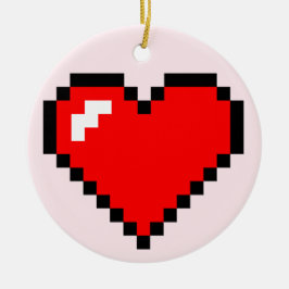 Herzdieb 8 Bit Pixel Art - Funny Geeky Gamer Keramik Ornament