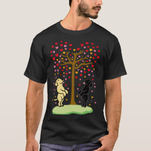 Herzdusche, gelbes Labrador und schwarzes Labor T-Shirt