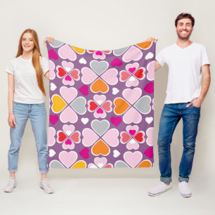 Herzen Blumenkreation 1 Fleecedecke