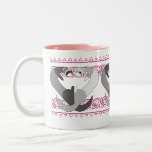Herzen der Frettchen-Tasse Zweifarbige Tasse