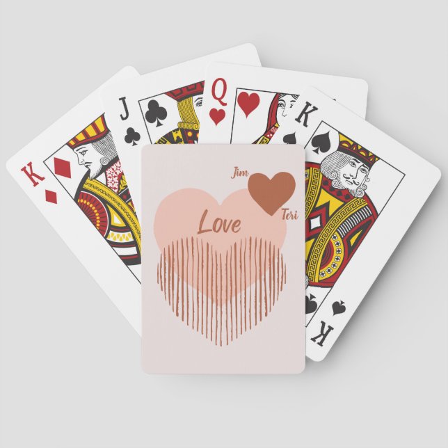 Herzen der Liebe mit Namen Spielkarten (Rückseite)