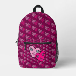 Herzen Design Bedruckter Rucksack
