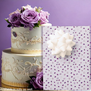 Herzen - Dunkelviolett auf Hellviolett Geschenkpapier Set