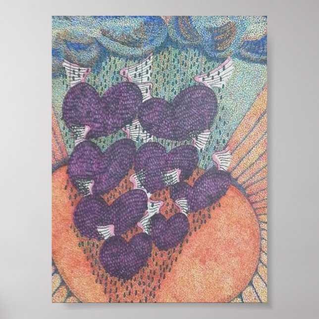 Herzen fliegen sehr einzigartige Kunst Poster (Vorne)