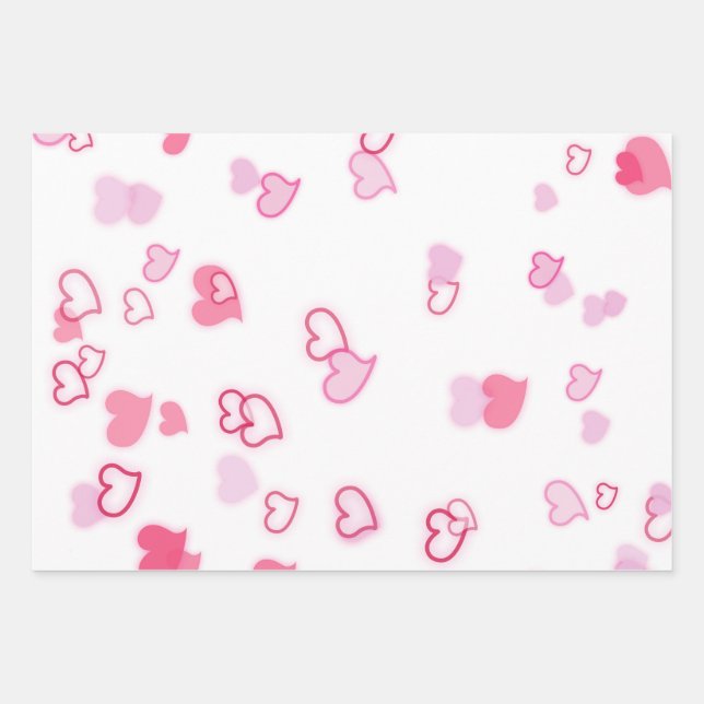 Herzen Geschenkpapier Set (Vorderseite)