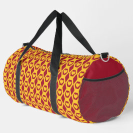 Herzen Granat Gold Sechseck Muster Groß Duffle Bag