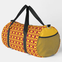 Herzen Granat Gold Sechseck Muster Groß Duffle Bag