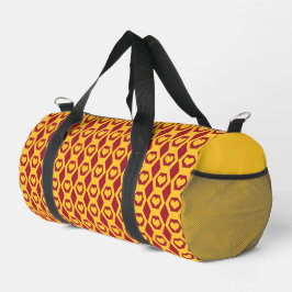 Herzen Granat Gold Sechseck Muster Klein Duffle Bag