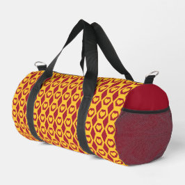 Herzen Granat Gold Sechseck Muster Klein Duffle Bag