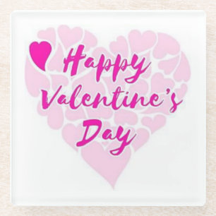 HERZEN "HAPPY VALENTINE S DAY" GLASUNTERSETZER