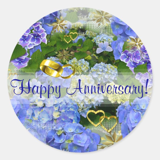 HERZEN & HYDRANGEAS ~ Dichtungen/Aufkleber Runder Aufkleber (Vorderseite)