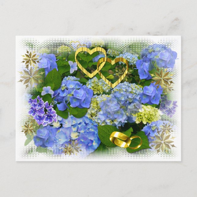 HERZEN & HYDRANGEAS ~ Postkarte (Vorderseite)