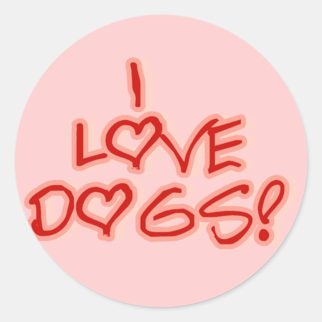 Herzen I Liebe Hunde Hemden und Geschenke Runder Aufkleber (Vorderseite)