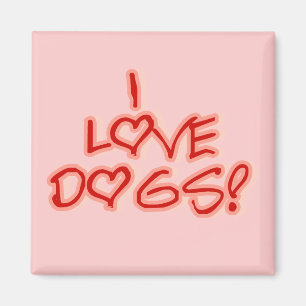 Herzen Ich liebe Hunde T-Shirts und Geschenke Magnet