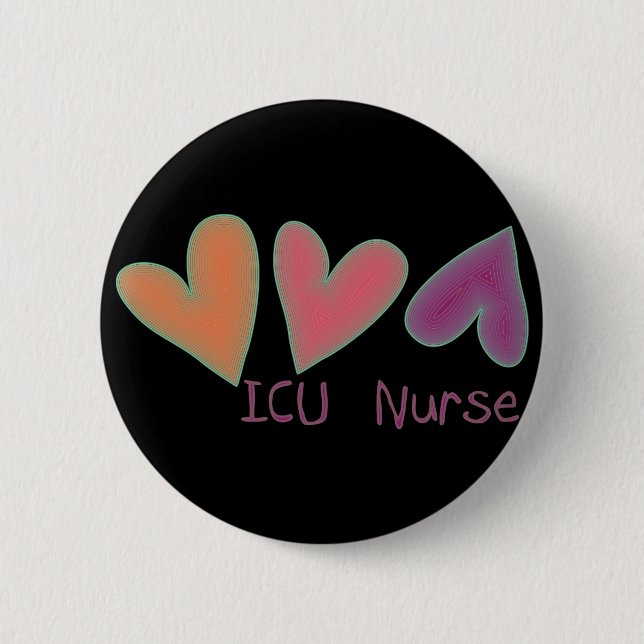 Herzen ICU Krankenschwester-3 Button (Vorderseite)
