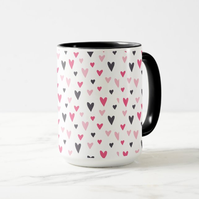 Herzen Illustrationskunstwerk Tasse (VorderseiteRechts)