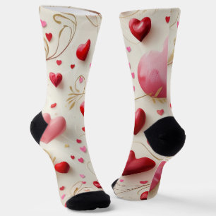 Herzen im Fallen Socken