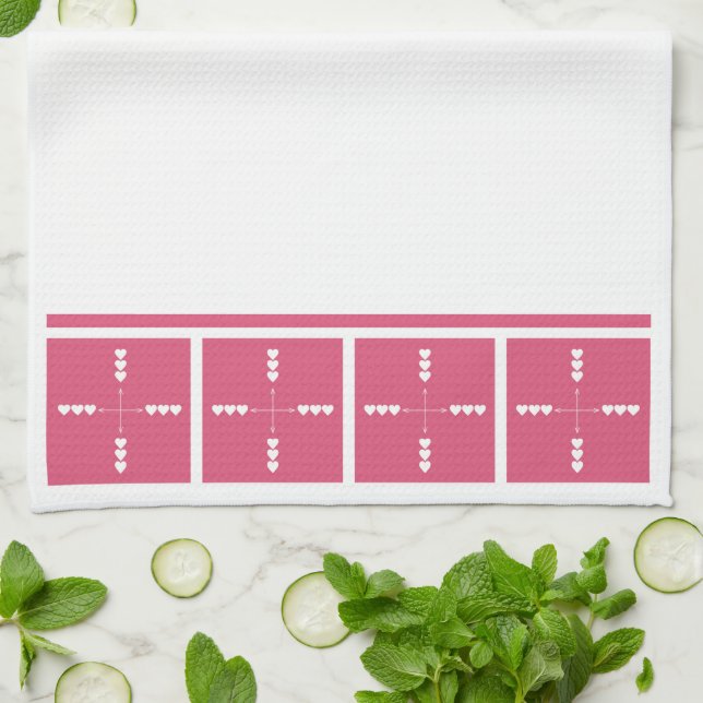 Herzen in alle Richtungen Geschirrtuch (Gefaltet)