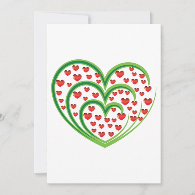 Herzen in den Herz-Einladungen Einladung (Vorderseite)