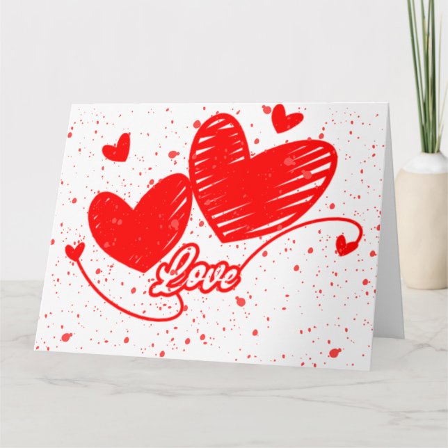 HERZEN IN DER LIEBE KARTE (Vorderseite)