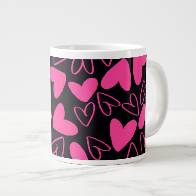 Herzen Jumbo-Tasse (Vorderseite Rechts)