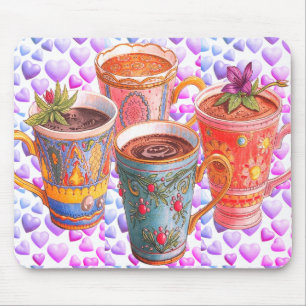Herzen + Kaffee Ich liebe Kaffee Computer Laptop Mousepad