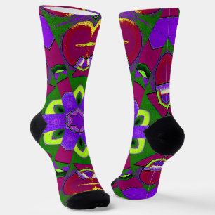 Herzen Kaleidoskop - Hearts painting kaleidoscope  Socken