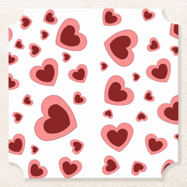 HERZEN LIEBE GIRLFRIEND EHEFRAU JAHRESGIFT PARTY UNTERSETZER (Vorderseite)