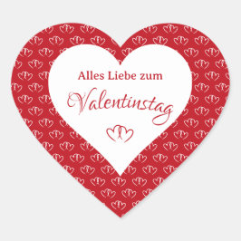 Herzen mit Valentinsgruß -  Herz-Aufkleber