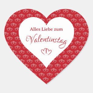 Herzen mit Valentinsgruß - Herz-Aufkleber