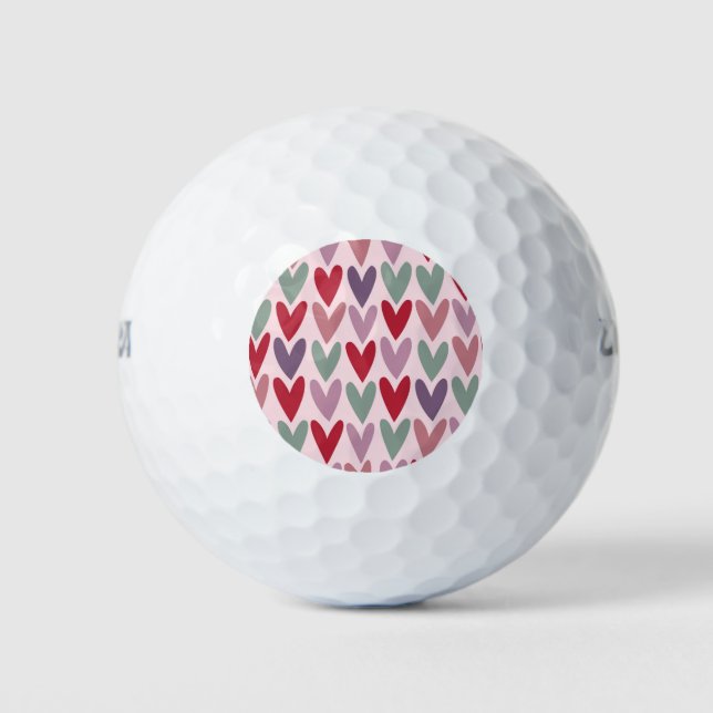 Herzen Muster 1 Golfball (Vorderseite)