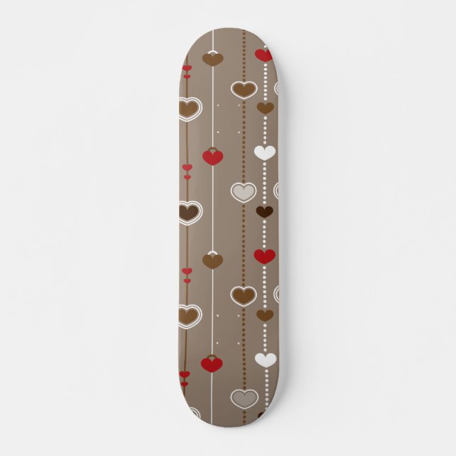Herzen Muster 29 Skateboard (Vorne)