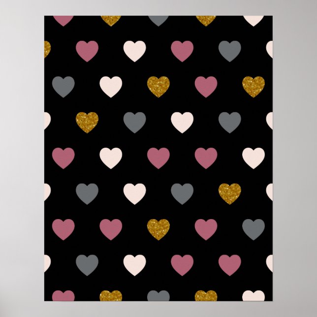 Herzen Muster 30 Poster (Vorne)
