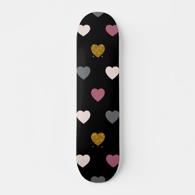 Herzen Muster 30 Skateboard (Vorne)