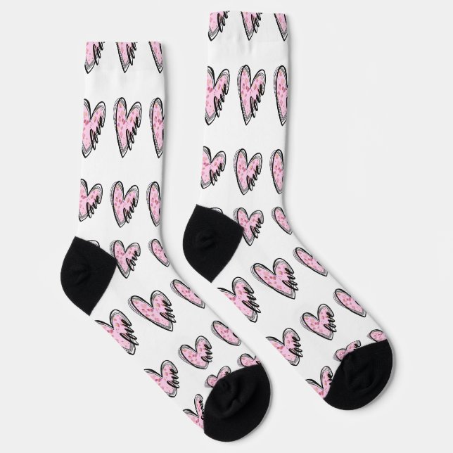 Herzen Muster Socken (Rechts)